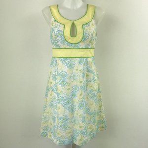 Lilly Pulitzer Yellow Floral Print Dress Size 4